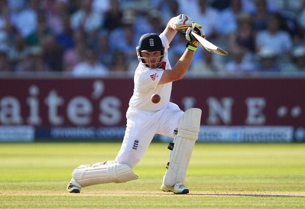 Ian Bell of England hits out during day one of the 2nd Ashes Test at Lord's Cricket Ground on July 18, 2013 in London, England. (Getty Images)